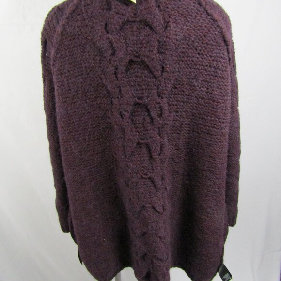 H&M Purple Alpaca Wool Blend Chunky Knit Button Cardigan M - Picture 10 of 12